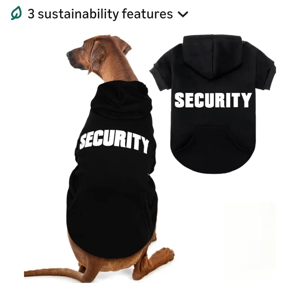 Security Black Dog Hoodie NWT